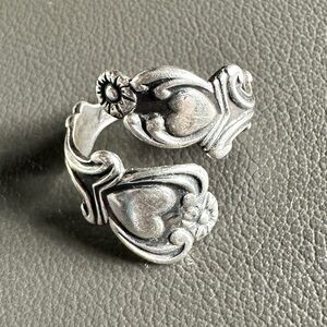 Treasured Heart Sterling Silver Spoon Ring